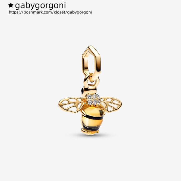 Pandora Sparkling Bee Dangle Charm - Picture 1 of 6